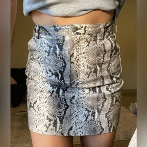 Grey Snake Print Skirt